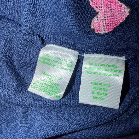 NWT Lilly Pulitzer Rami Long Sleeve Shirt–Navy Wild Heart Chenille Medium - Picture 12 of 15